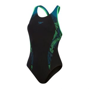 SPEEDO ECO+M PLACEM LANEBACK BLACK/GREEN