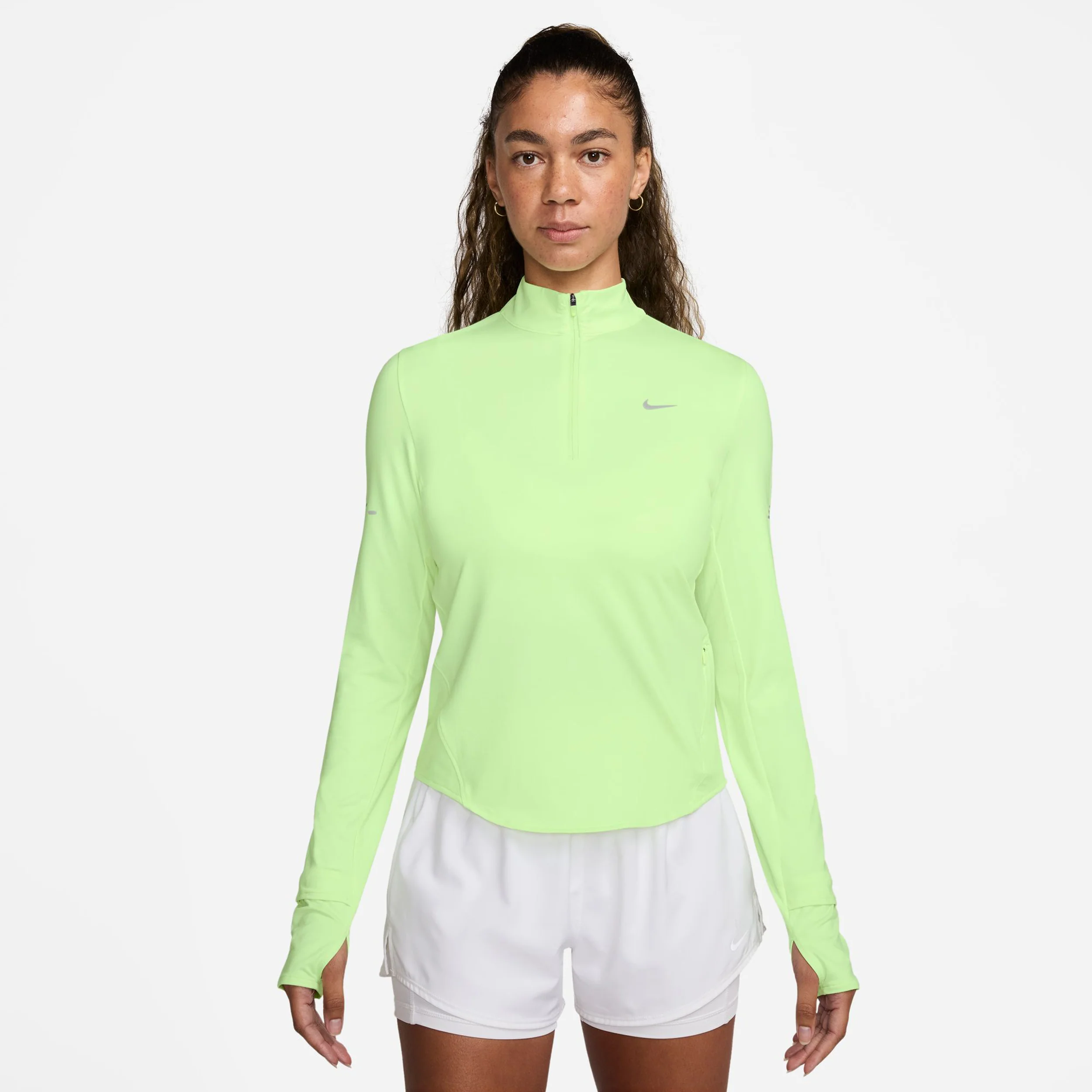 Swift Half-Zip Hardloopshirt Dames - limoen - Afbeelding 2