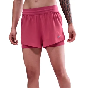 Swift 2in1 Hardloopshorts Dames - berry, zilver