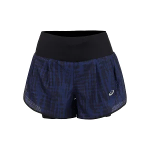 Road AOP 2in1 3.5in Hardloopshorts Dames-donkerblauw, zwart