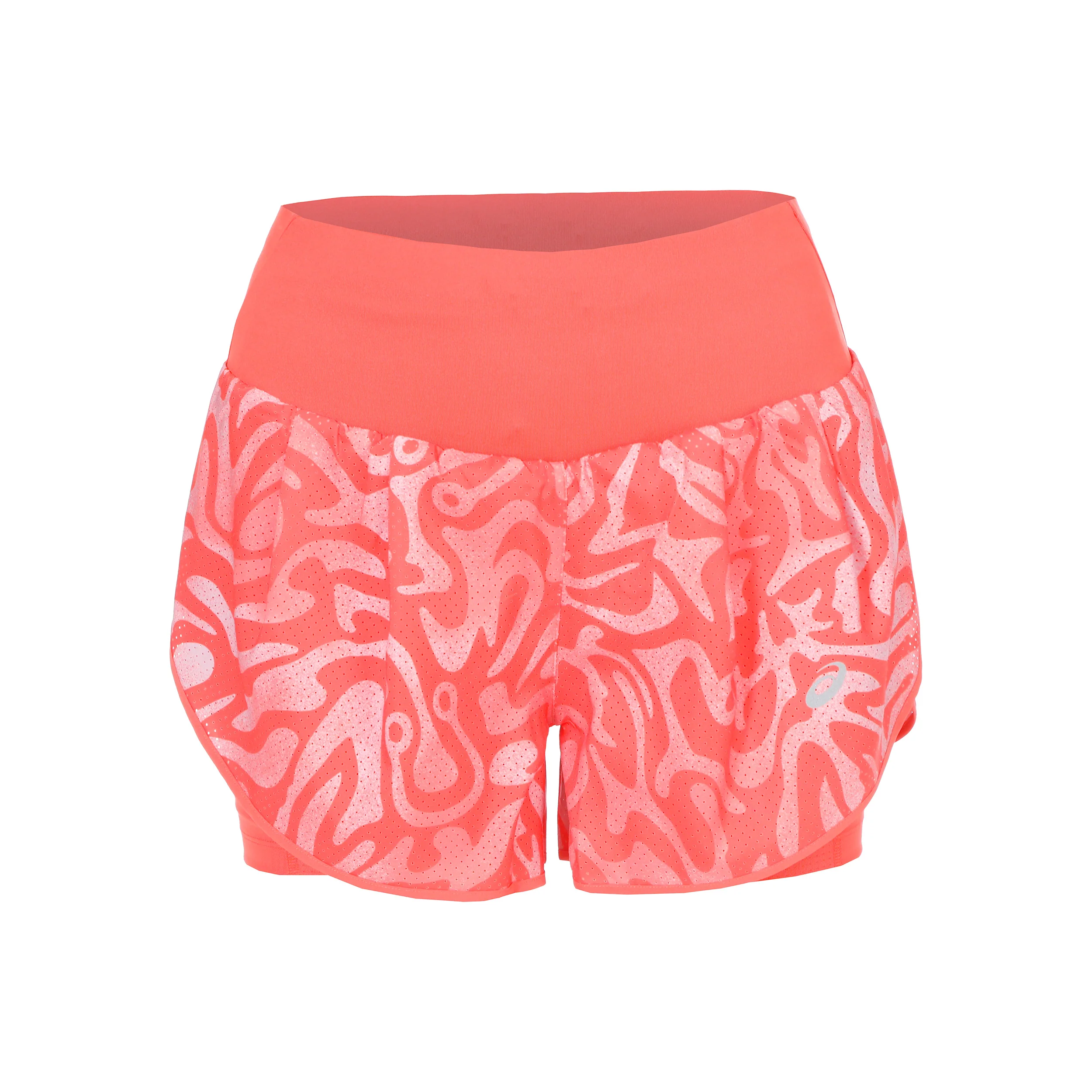 Road AOP 2in1 3.5in Hardloopshorts Dames-oranje - Afbeelding 2