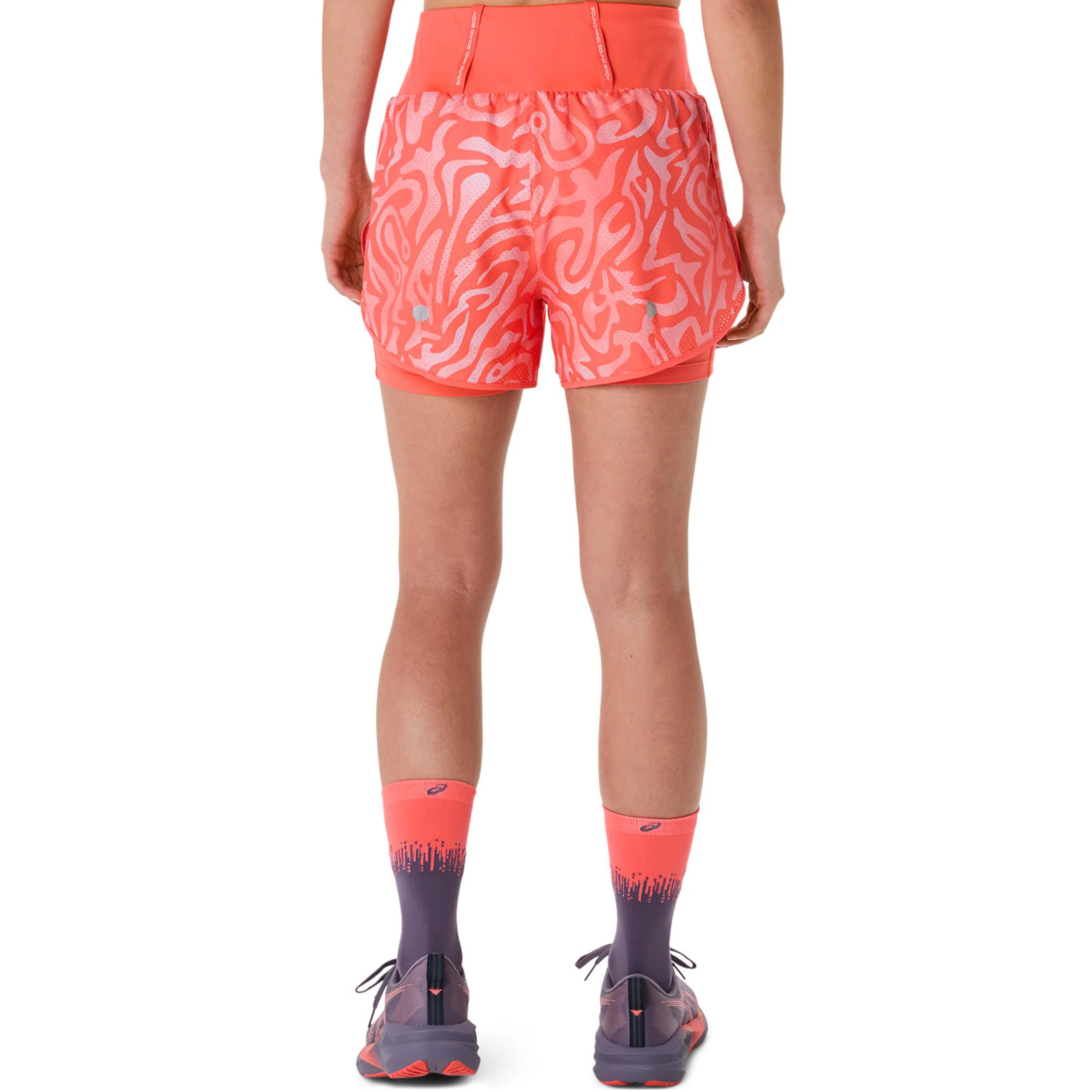 Road AOP 2in1 3.5in Hardloopshorts Dames-oranje - Afbeelding 8