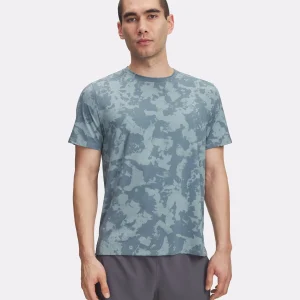 Launch Elite Print Hardloopshirt Heren-Petrolblauw,Blauw-grijs