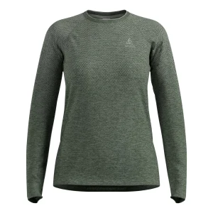 Essential Seamless Crew Neck Longsleeve Dames-olijf