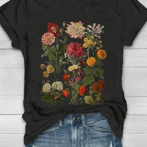 Dames T-Shirt Met Bloemen – Comfortabel & Elegant