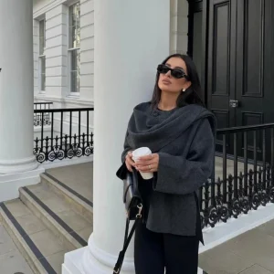 Selira – Dames sjaal jas met stijlvolle elegantie