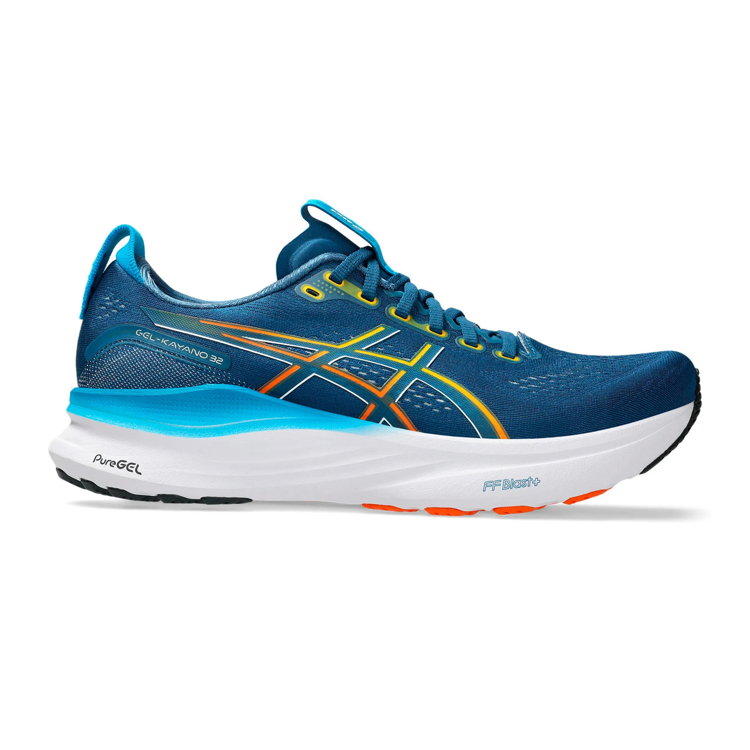 Gel-Kayano 32 Stabiliteitsschoen Heren-blauw, oranje - Afbeelding 2