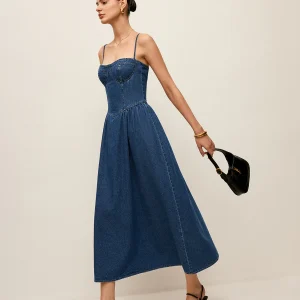 Mara – Denim maxi-jurk met elegante flair