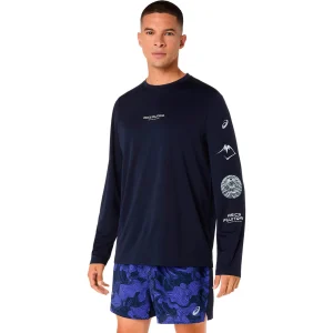 Fujitrail Logo Hardloopshirt Heren-donkerblauw, blauw