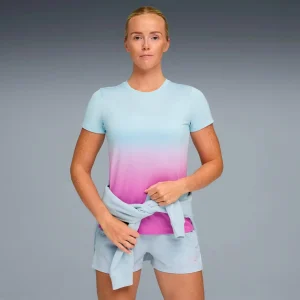 HYROX Graphic Hardloopshirt Dames-lichtblauw, pink