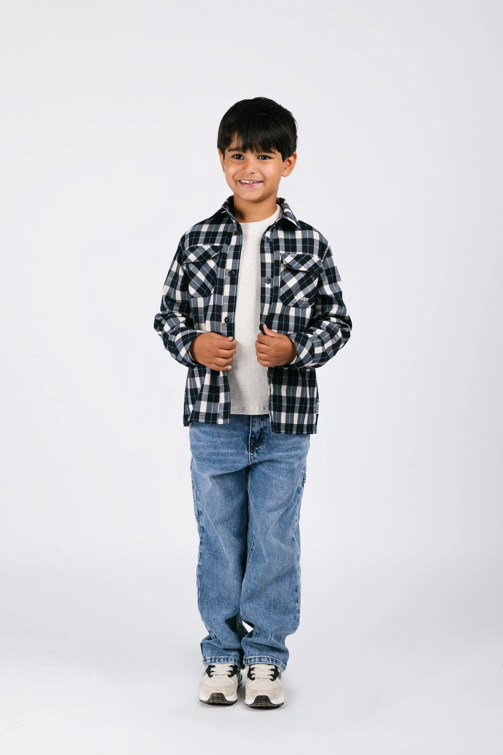 Bas Blouse Ruit Blauw - Afbeelding 2