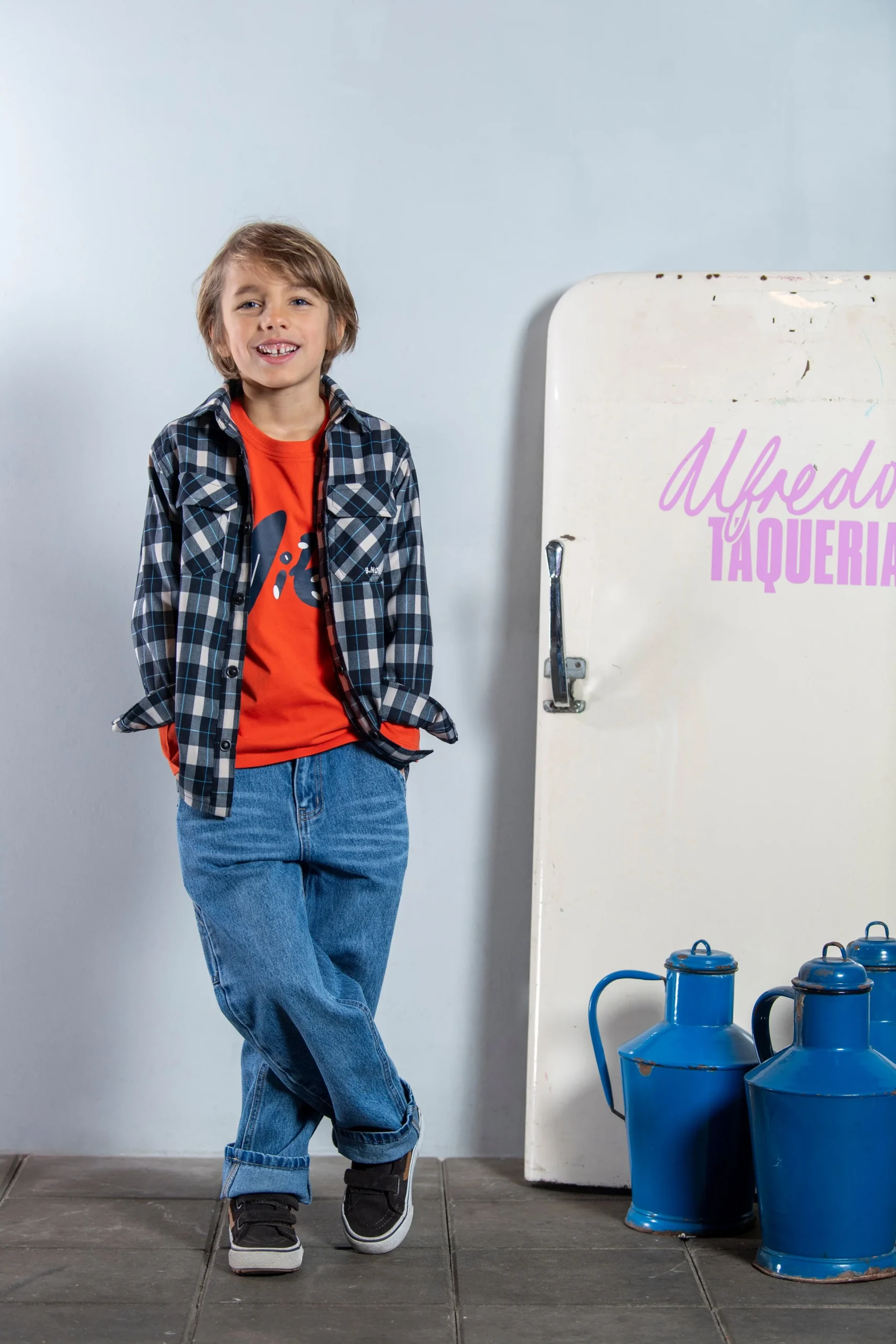 Bas Blouse Ruit Blauw - Afbeelding 5