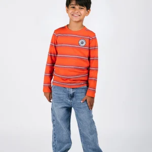 Tobias Long Sleeve Streep Rood