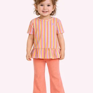 Pina mini flared broek koraal