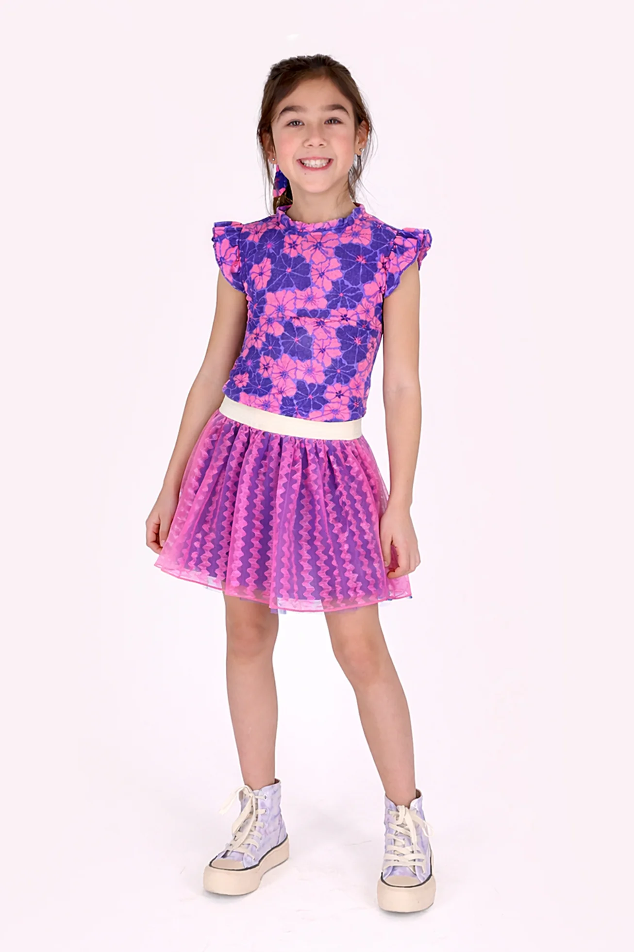 Tamar top bloemen Paars - Afbeelding 2