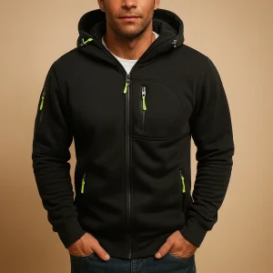 Heren Hoodie Met Rits – Comfortabele Zip Hoodie Heren Warm Casual Sport