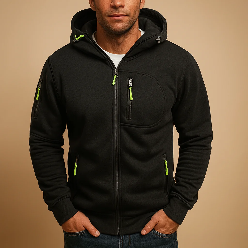Heren Hoodie Met Rits – Comfortabele Zip Hoodie Heren Warm Casual Sport